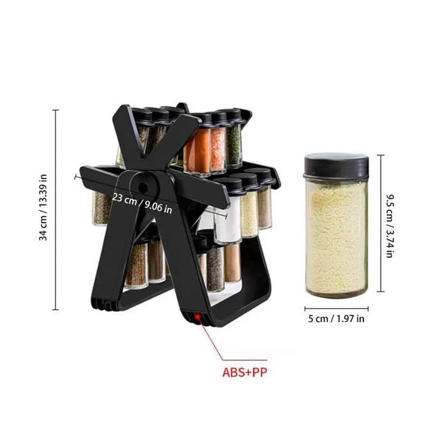 18 PCs Rotating Spice Organizer-14277With Stand