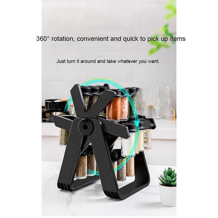 18 PCs Rotating Spice Organizer-14277With Stand